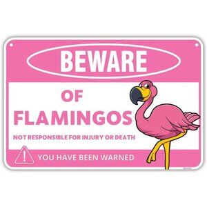 Flamingo Sign - 8 x 12 Inches - Aluminum - Pink Flamingo Gifts